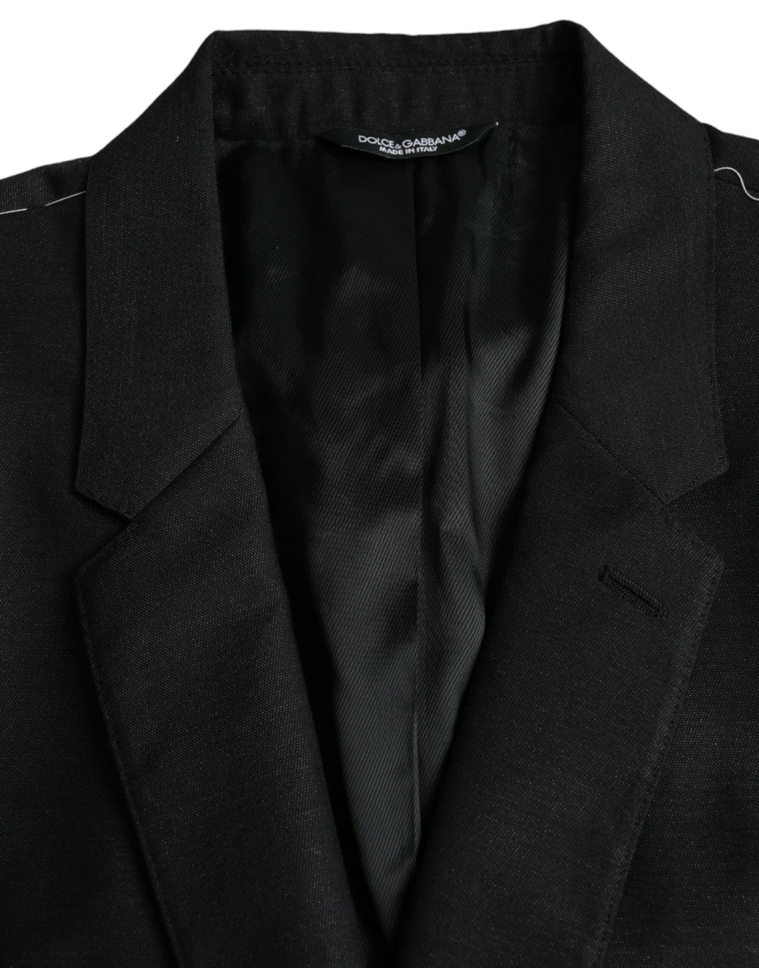 Black wool coat single-breasted with notch blazer