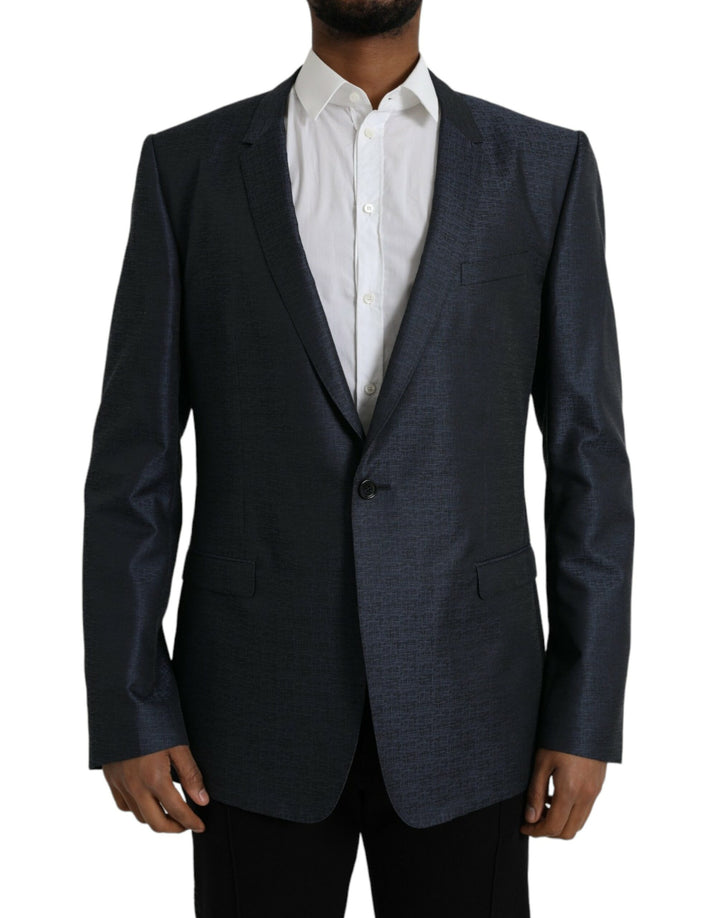 Blauer Wollmantel GOLD Einreihiger Blazer