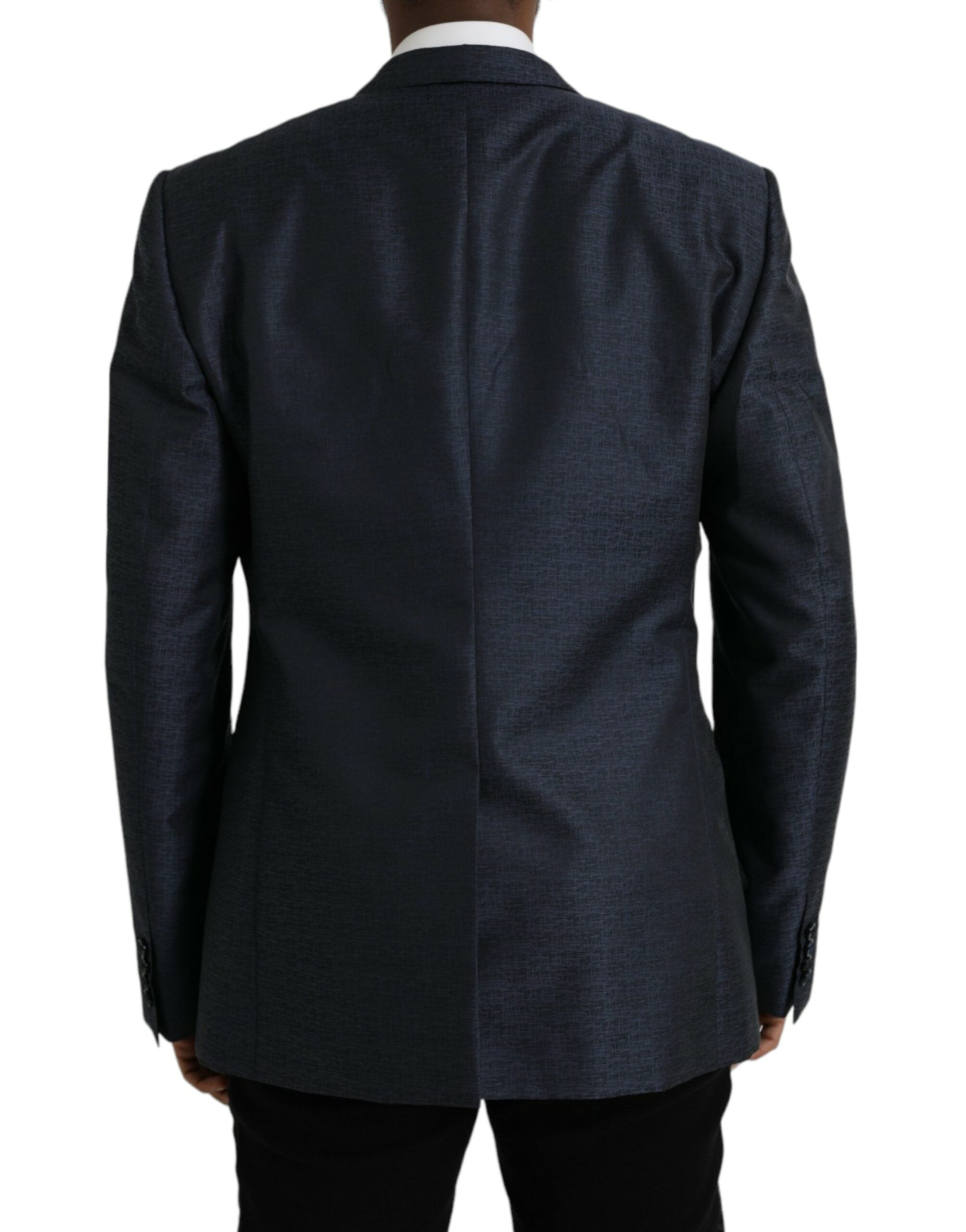 Blue wool coat GOLD Single-breasted blazer