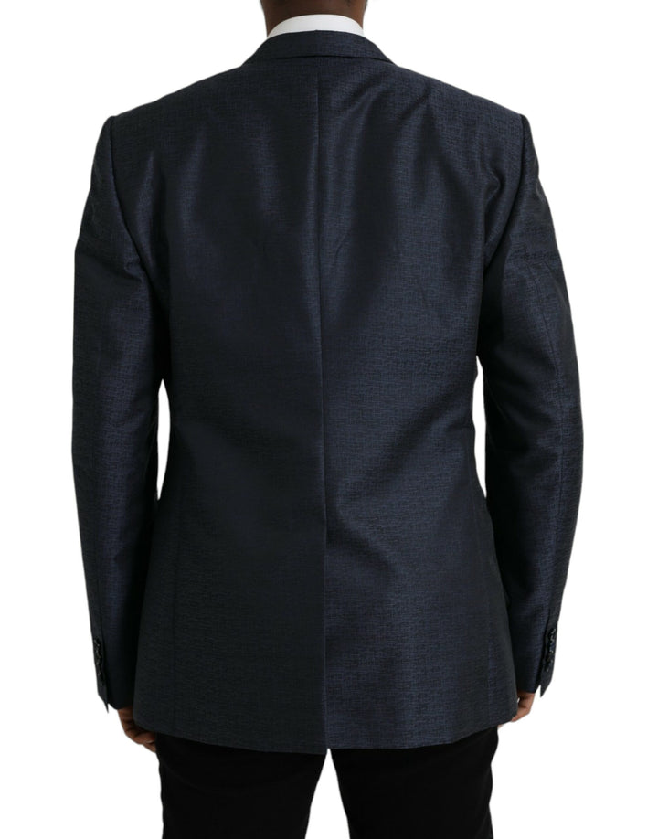 Blauer Wollmantel GOLD Einreihiger Blazer