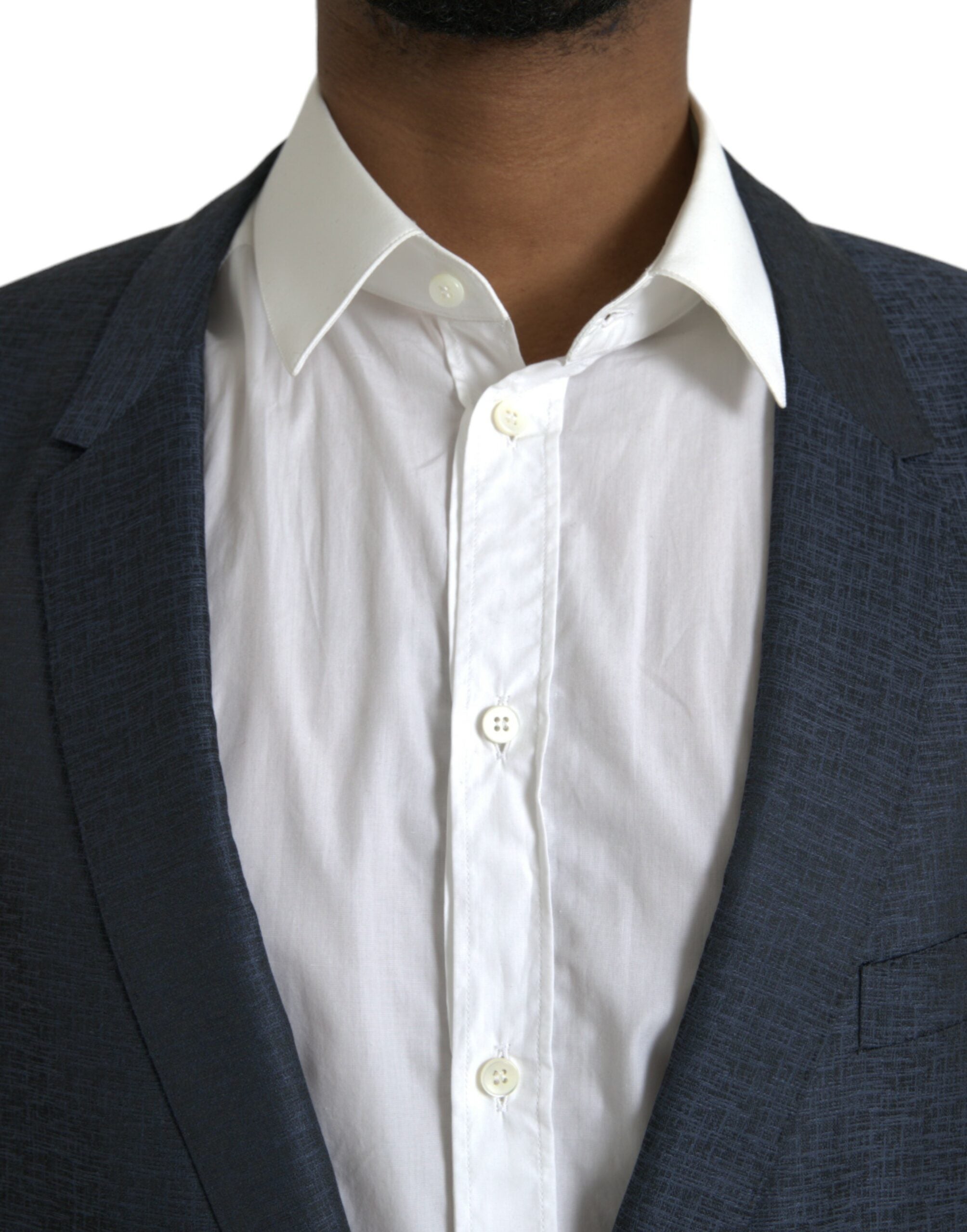 Blue wool coat GOLD Single-breasted blazer