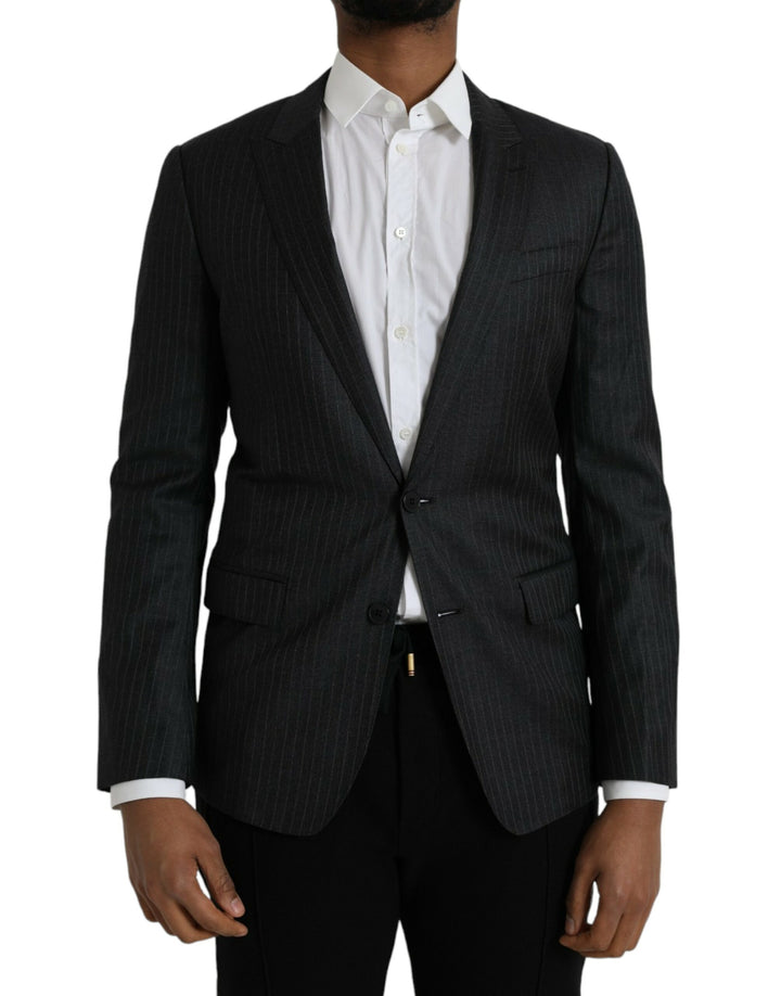 Black striped MARTINI single-breasted coat blazer