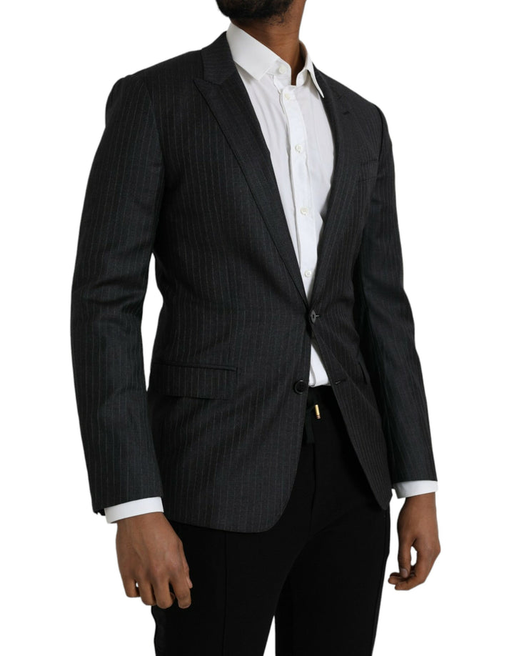 Black striped MARTINI single-breasted coat blazer