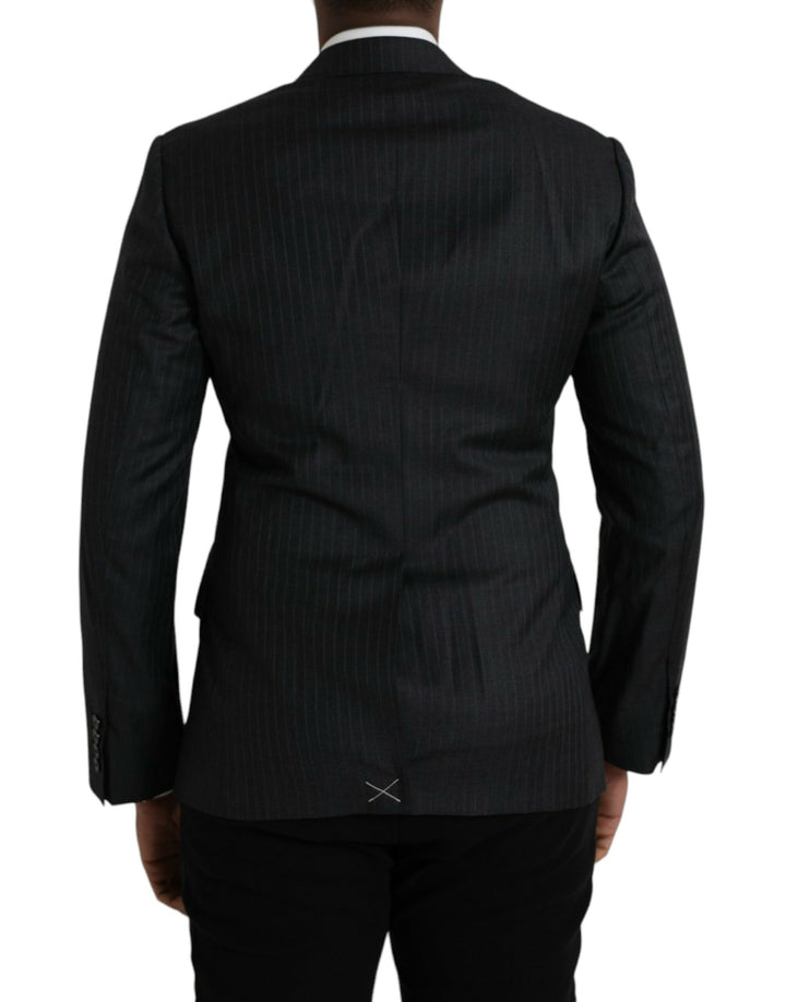 Black striped MARTINI single-breasted coat blazer