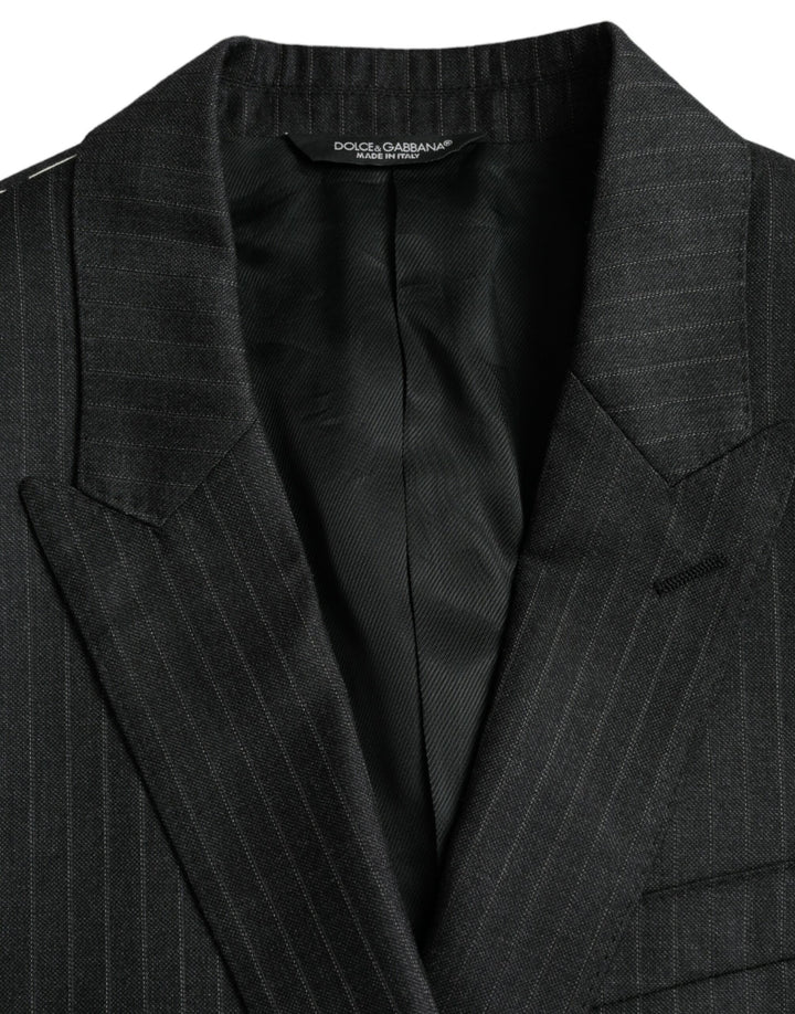 Black striped MARTINI single-breasted coat blazer