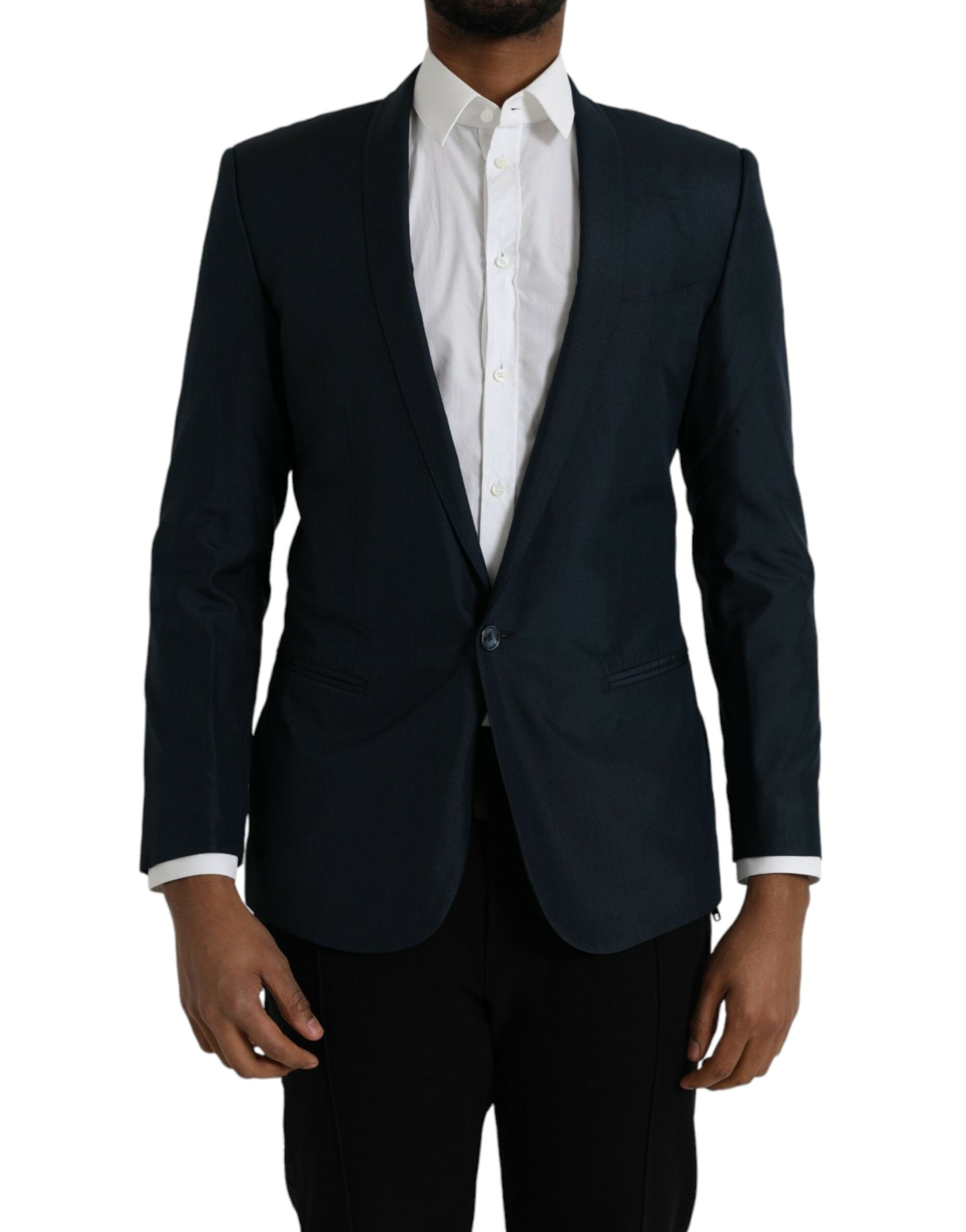 Blue MARTINI scarf single-breasted blazer