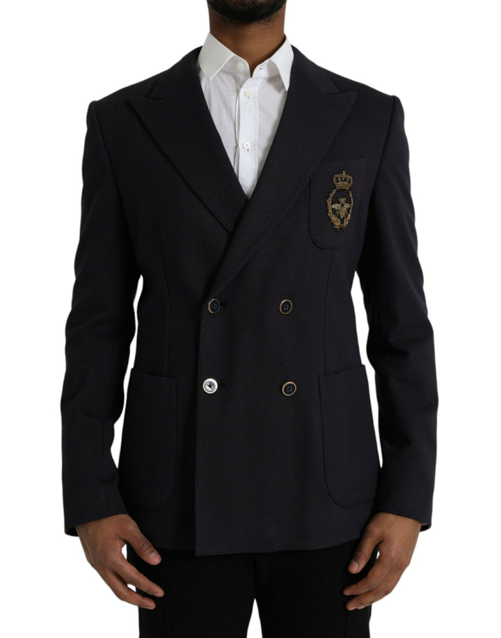 Dunkelblauer Crown Bee Zweireiher-Blazer