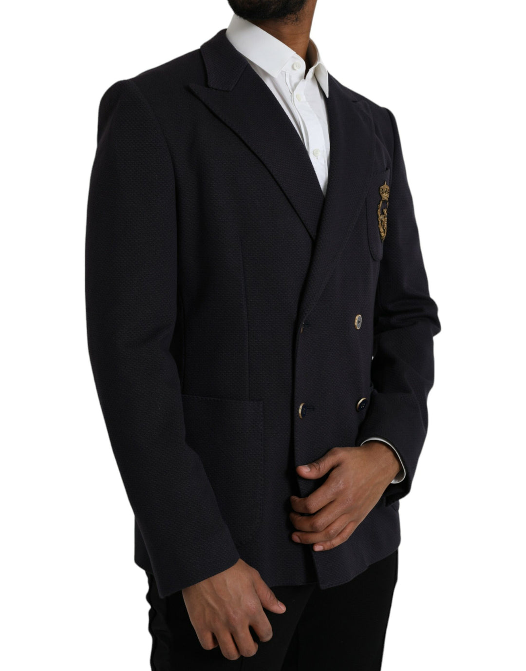 Dunkelblauer Crown Bee Zweireiher-Blazer