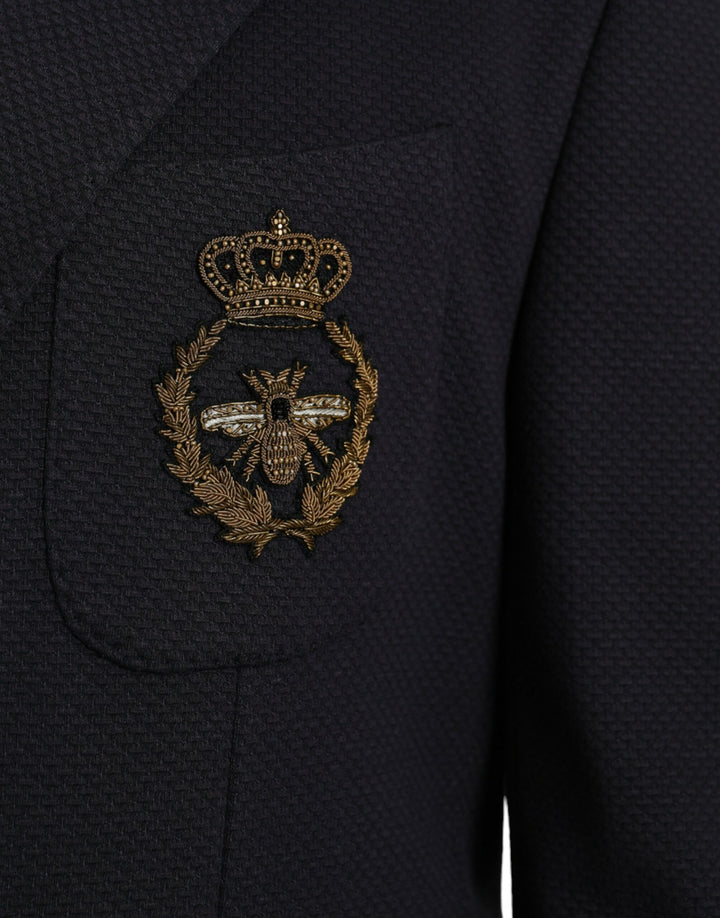Dunkelblauer Crown Bee Zweireiher-Blazer