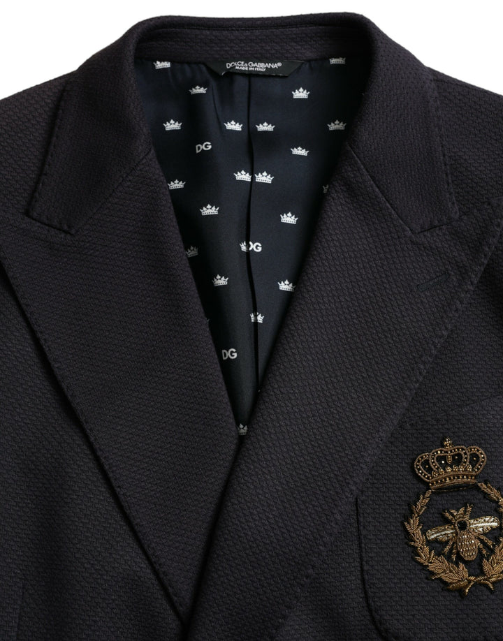 Dunkelblauer Crown Bee Zweireiher-Blazer