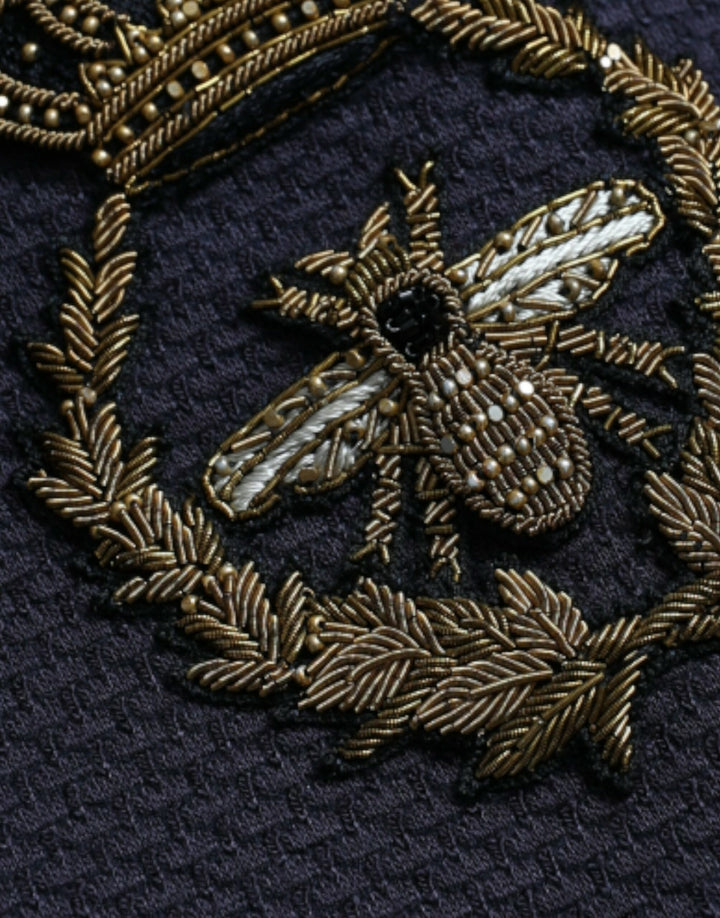 Dunkelblauer Crown Bee Zweireiher-Blazer