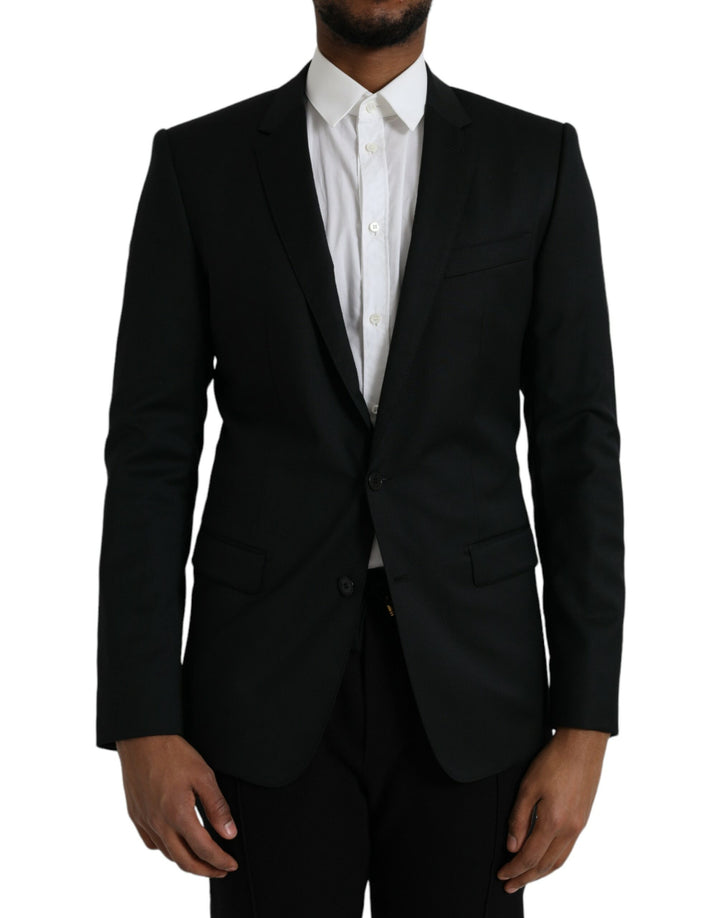 Black single-breasted wool blazer MARTINI