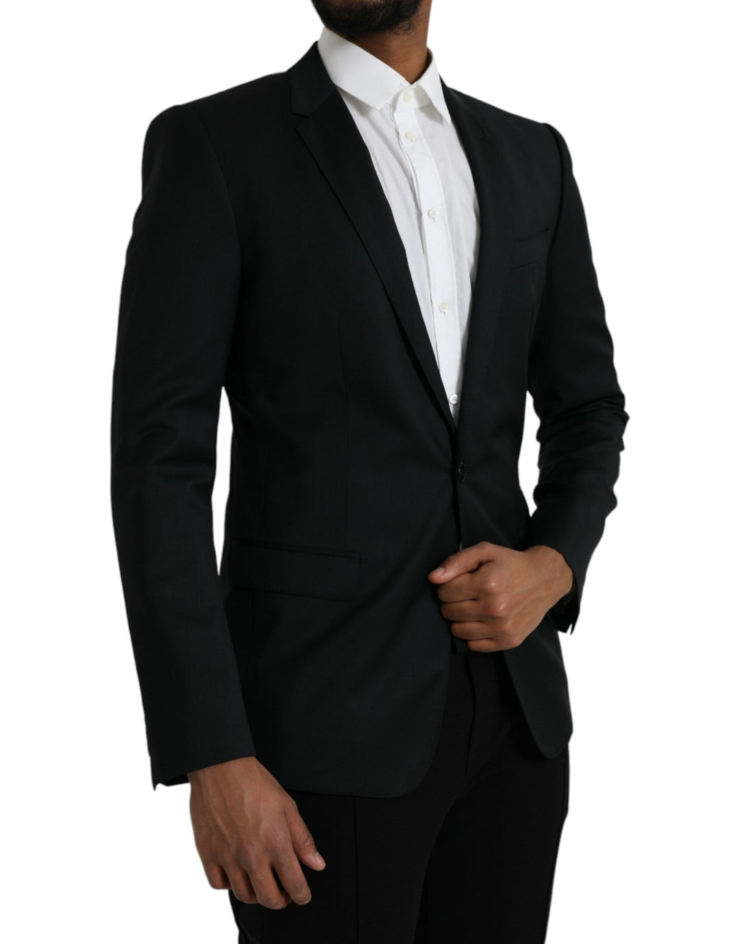 Black single-breasted wool blazer MARTINI