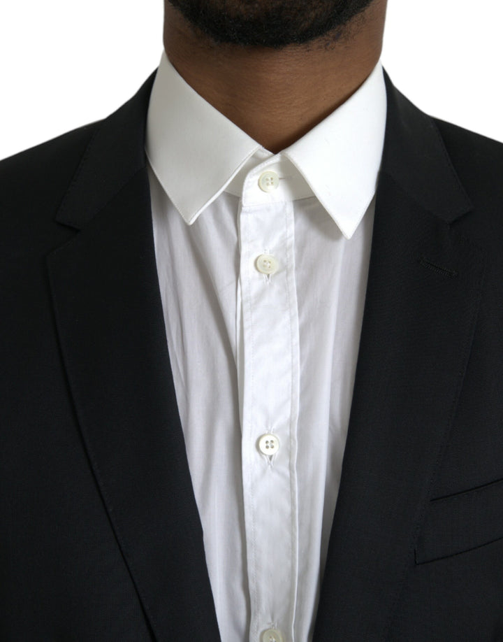 Black single-breasted wool blazer MARTINI