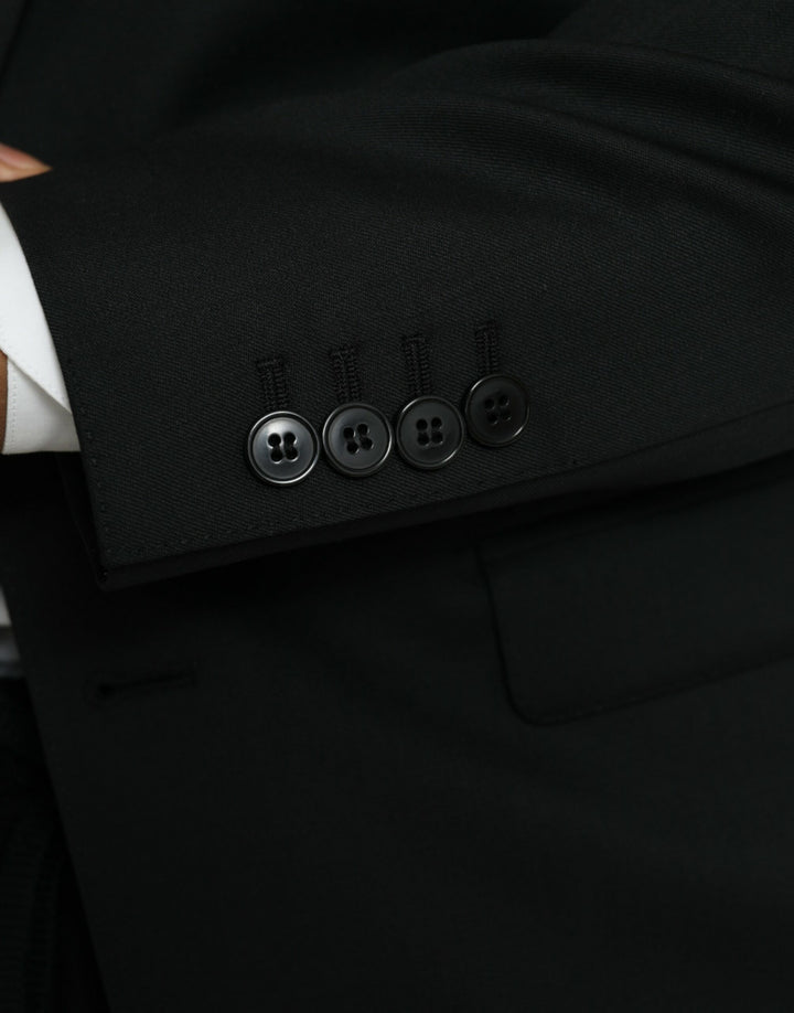 Black single-breasted wool blazer MARTINI