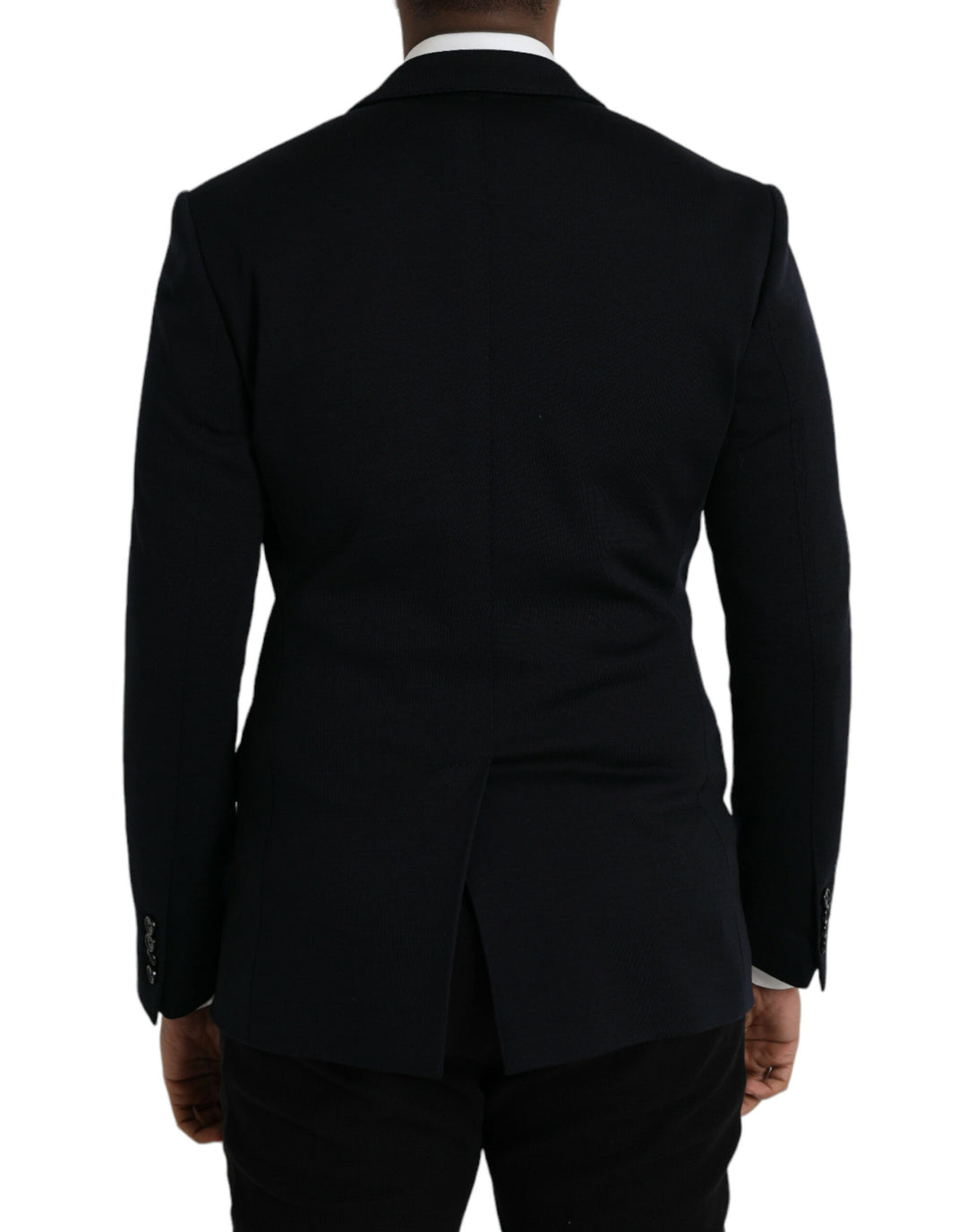 Black wool coat single-breasted with notch blazer