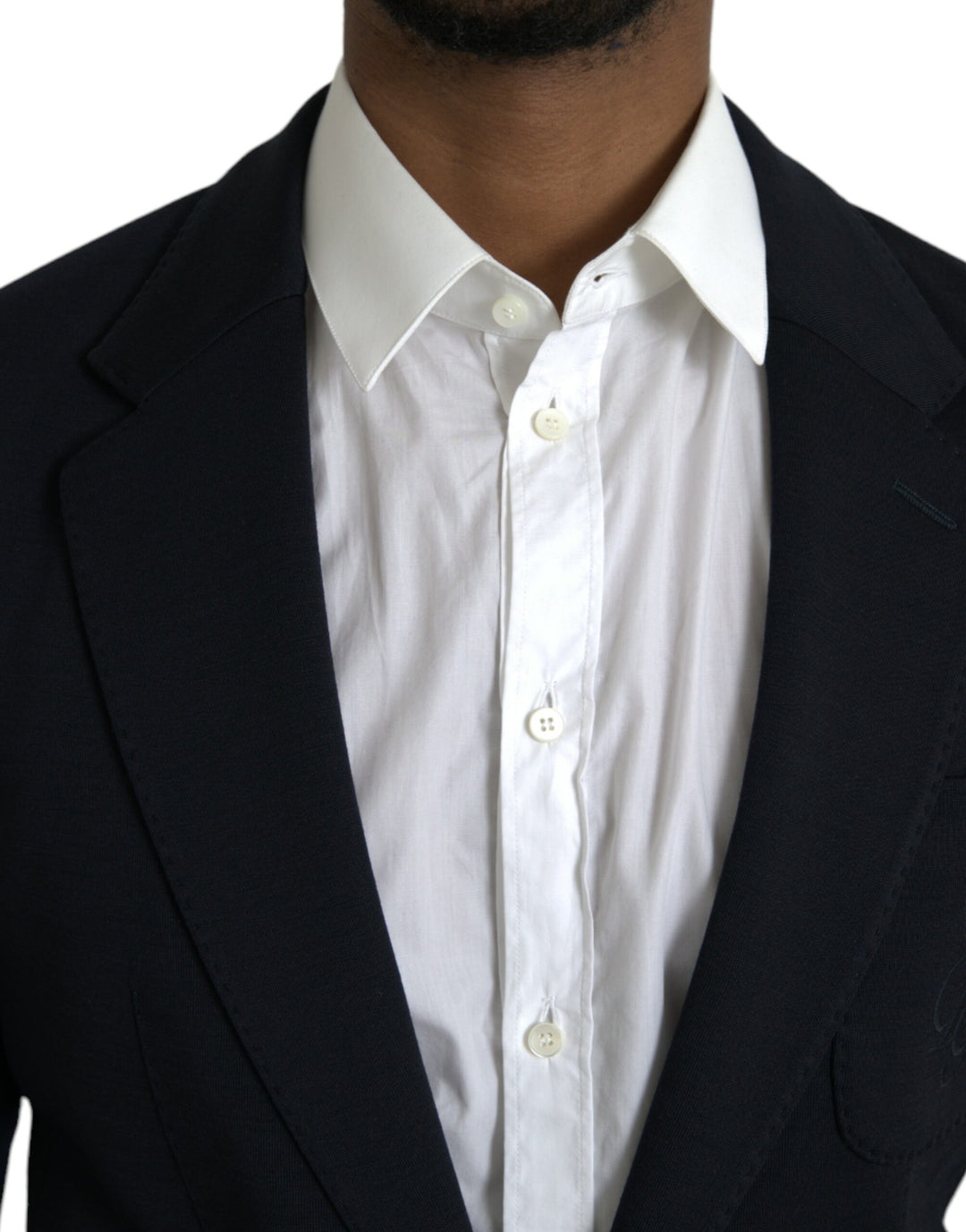 Black wool coat single-breasted with notch blazer
