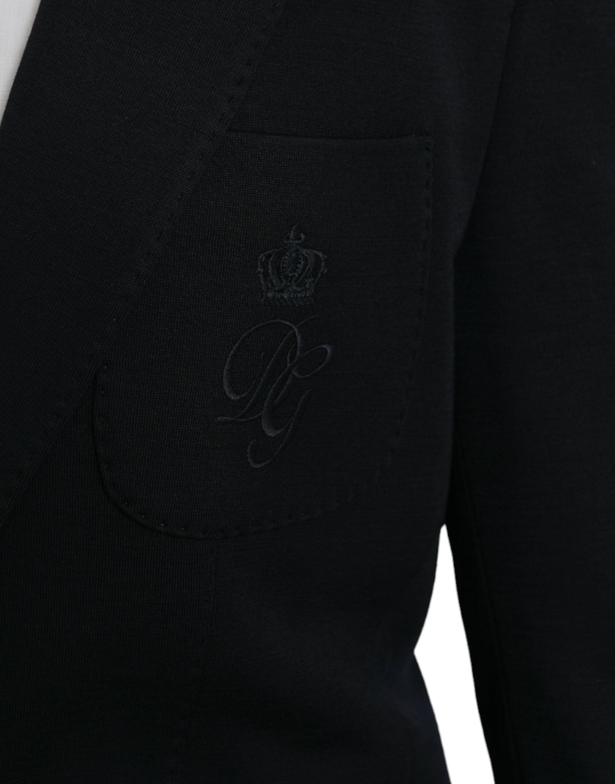 Black wool coat single-breasted with notch blazer