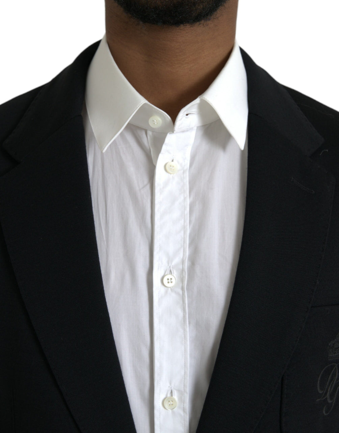 Black wool coat single-breasted with notch blazer