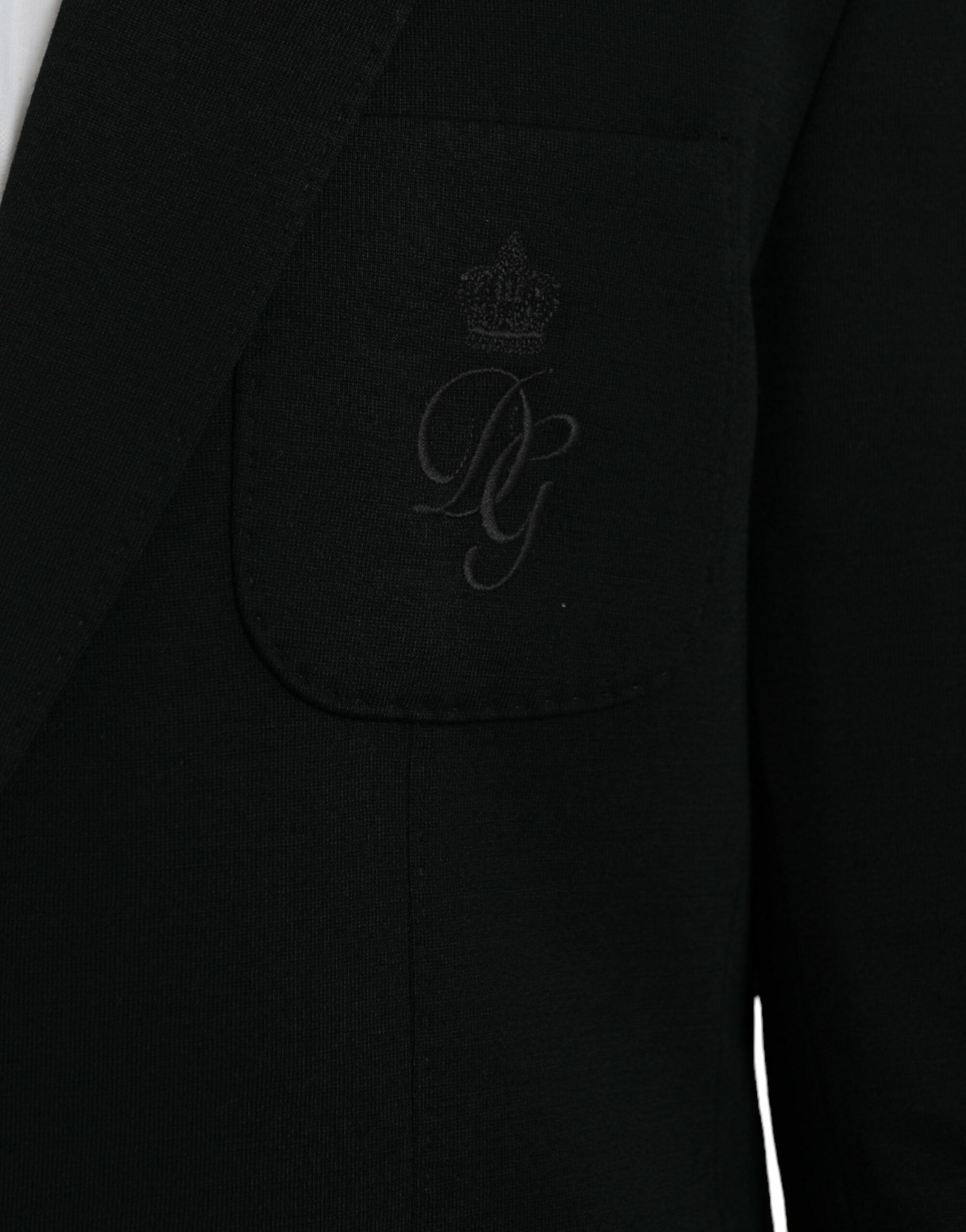 Black wool coat single-breasted with notch blazer