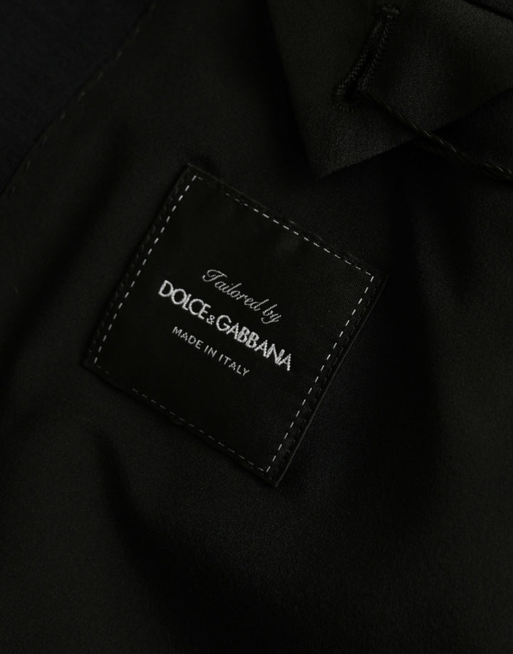 Black wool coat single-breasted with notch blazer