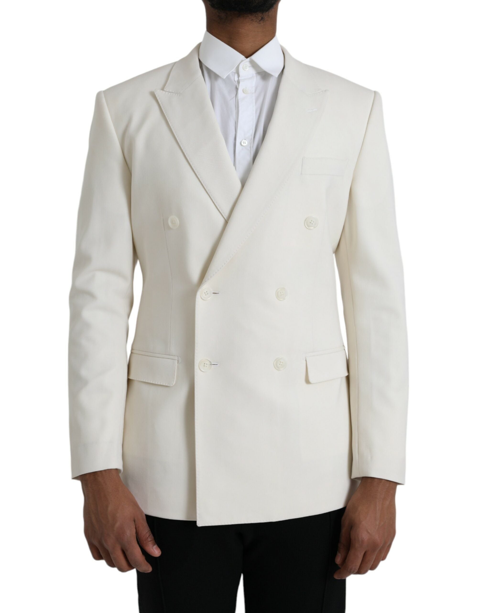 White wool blazer MARTINI double-breasted