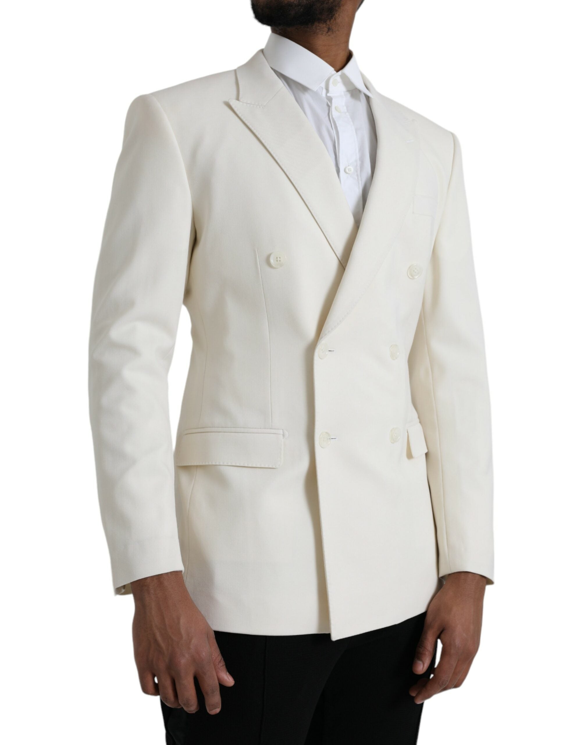 White wool blazer MARTINI double-breasted