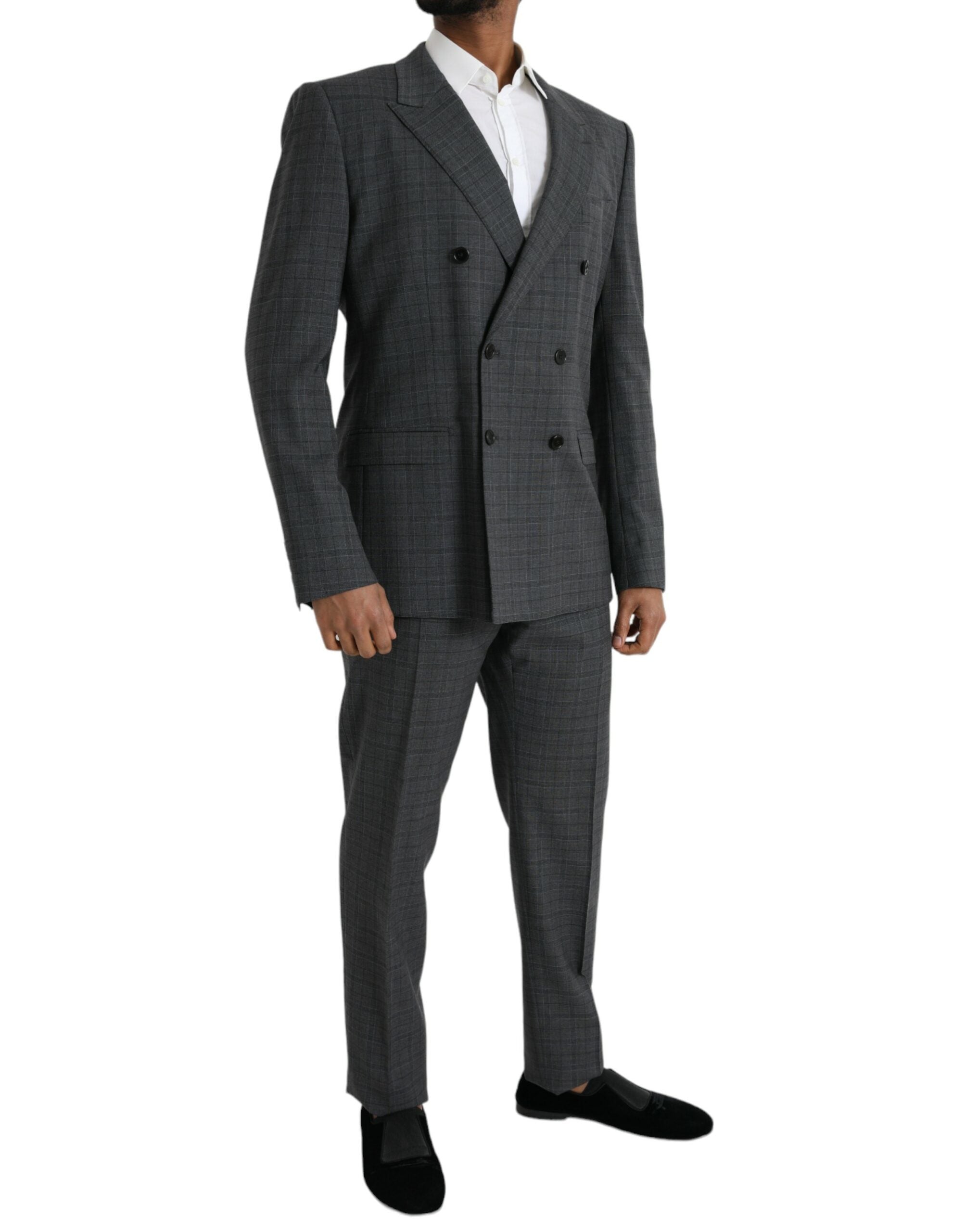 Grey checked wool suit MARTINI Formal 2 Piece Suit