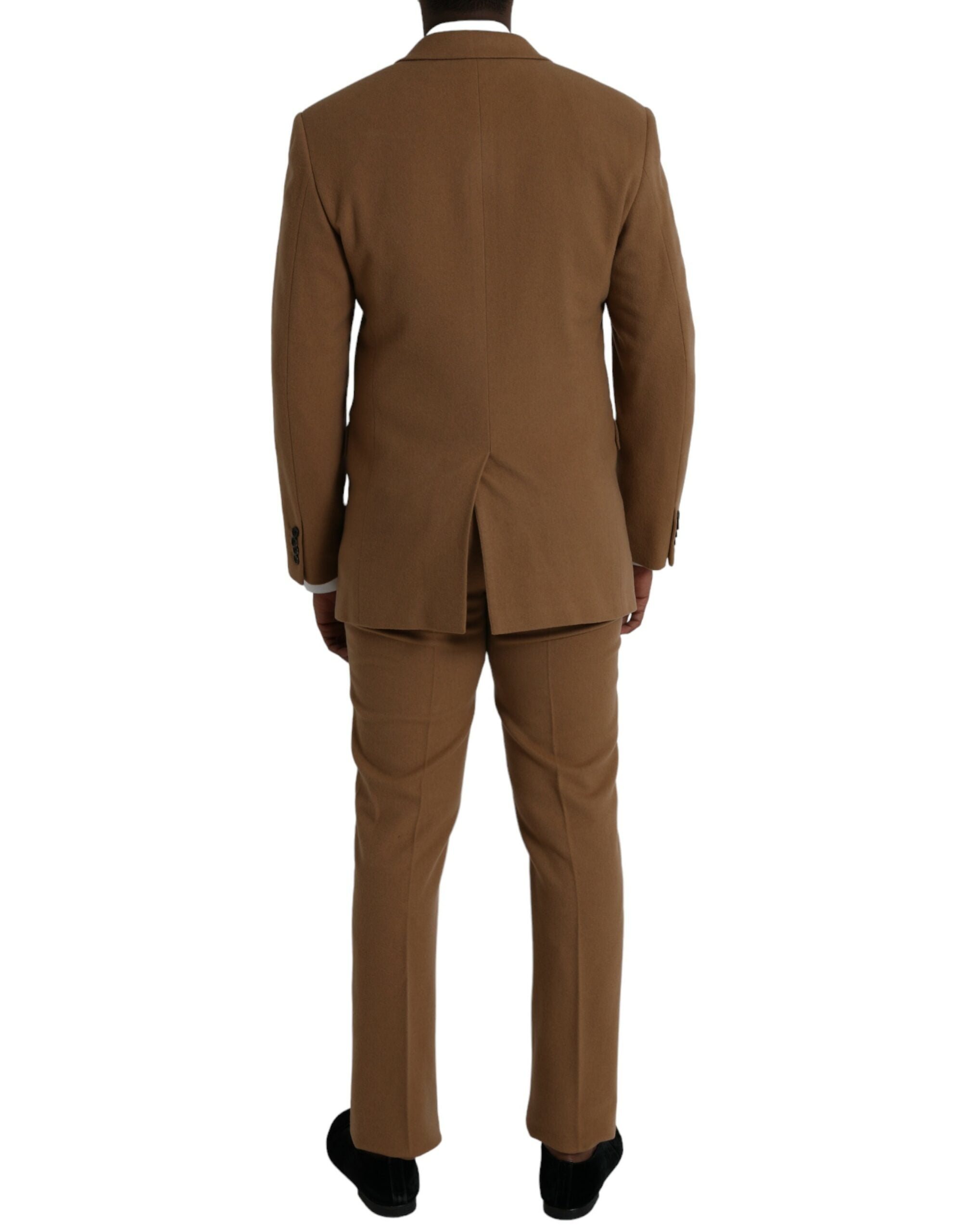 Brown cashmere 2 piece single breasted suit