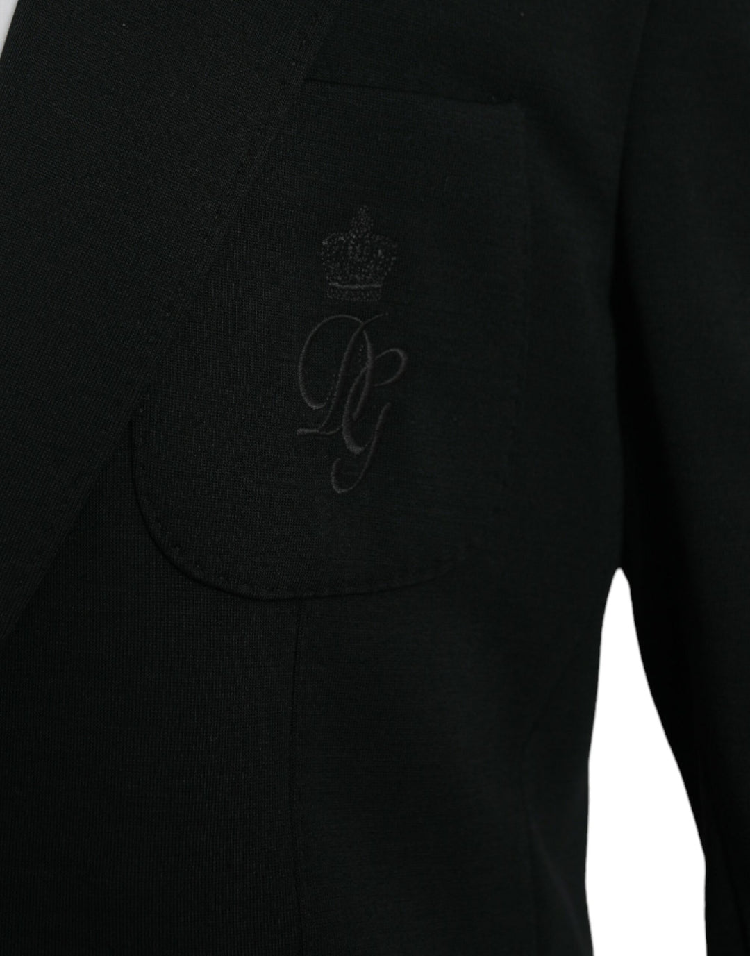 Black single-breasted wool coat blazer