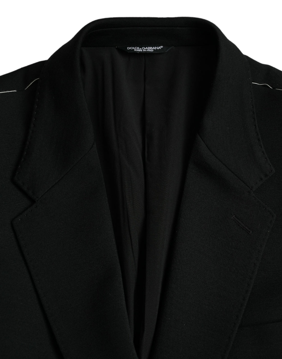 Black single-breasted wool coat blazer