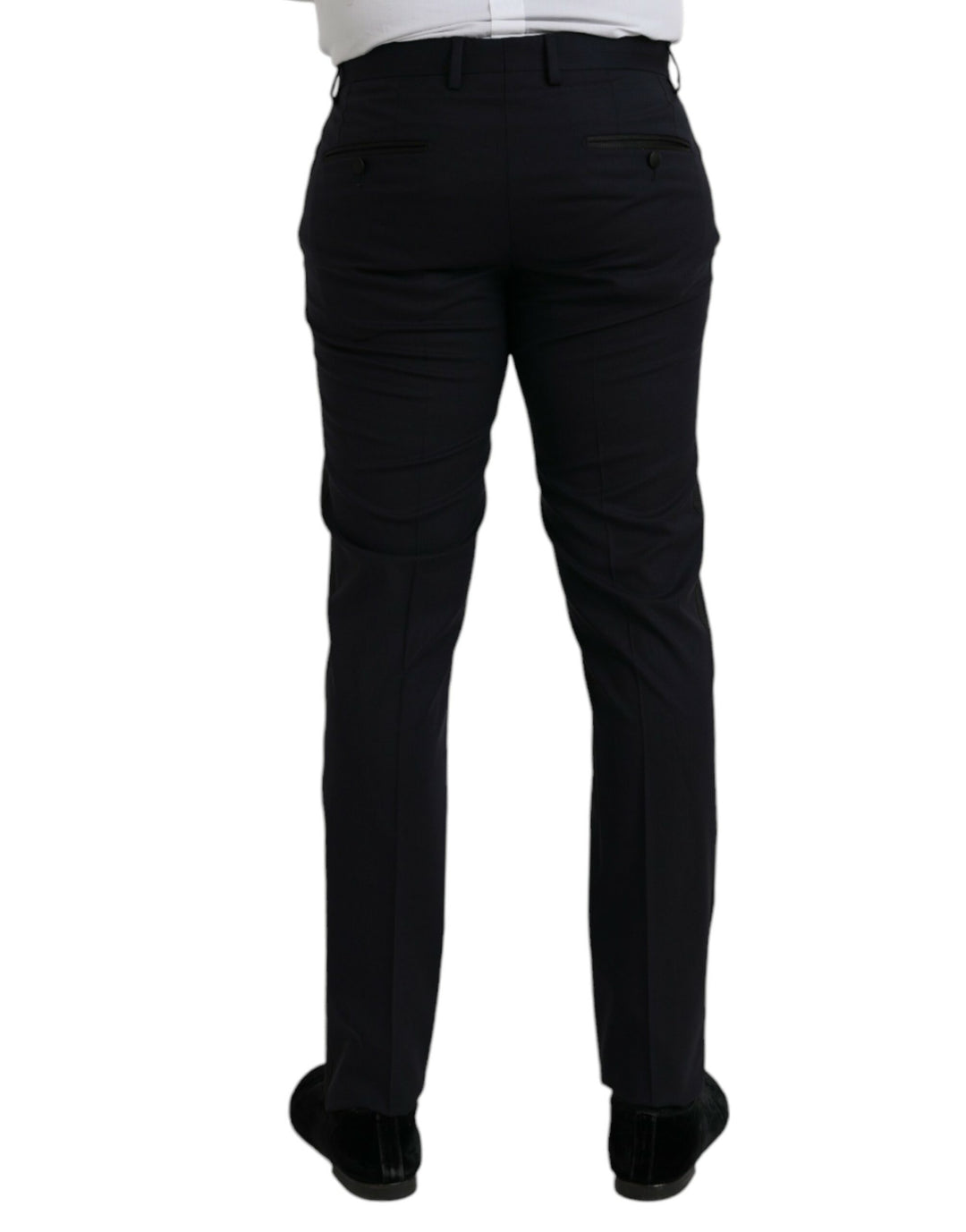 Dunkelblaue Wolle Slim Fit Formal Hose