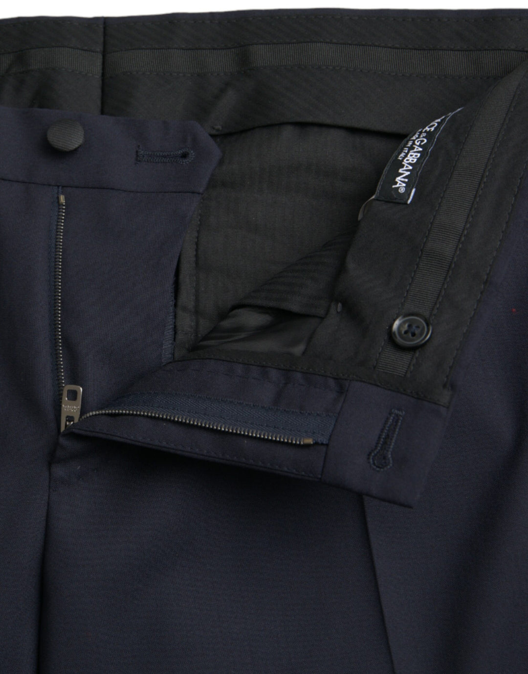 Dunkelblaue Wolle Slim Fit Formal Hose