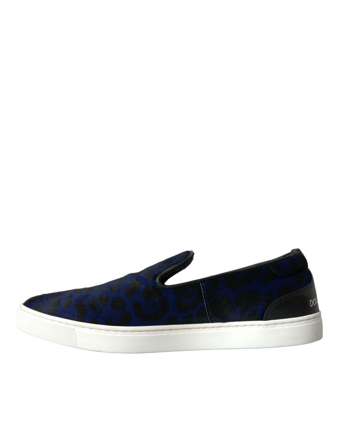 Dolce & Gabbana Blaue Kalbsleder Haar Leopard Sneakers Schuhe