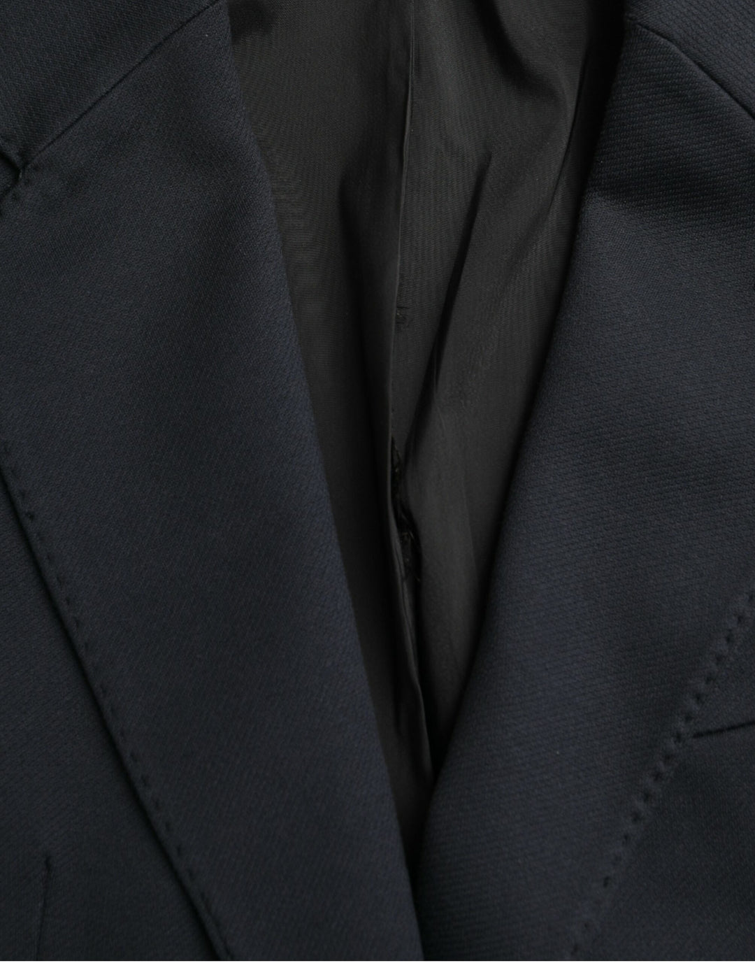 Dunkelblauer einreihiger Baumwollmantel Blazer