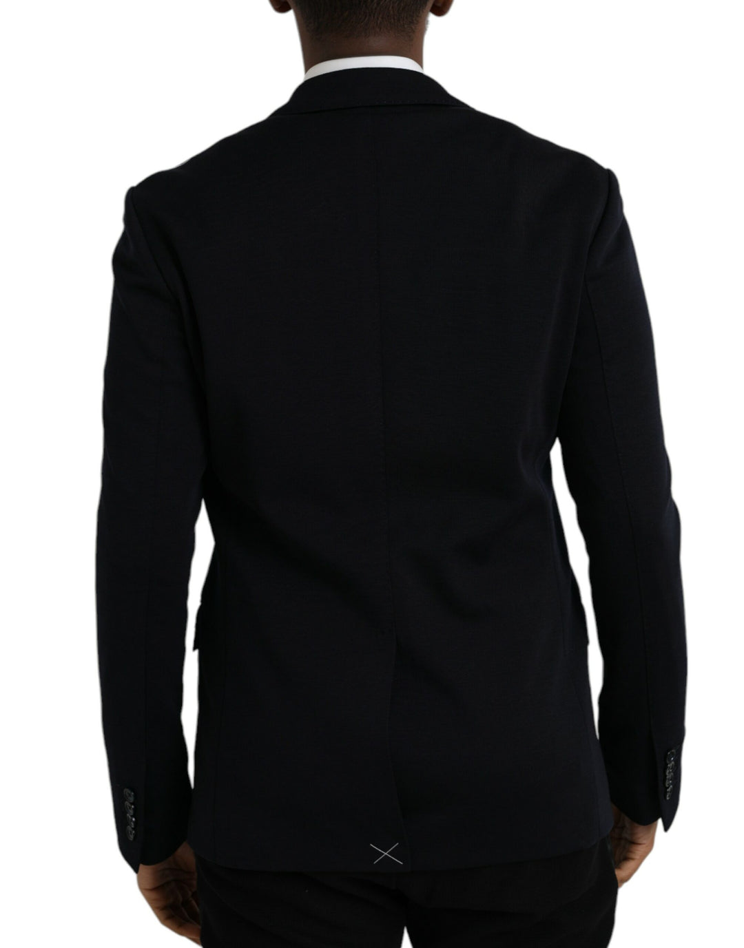 Black single-breasted wool coat blazer