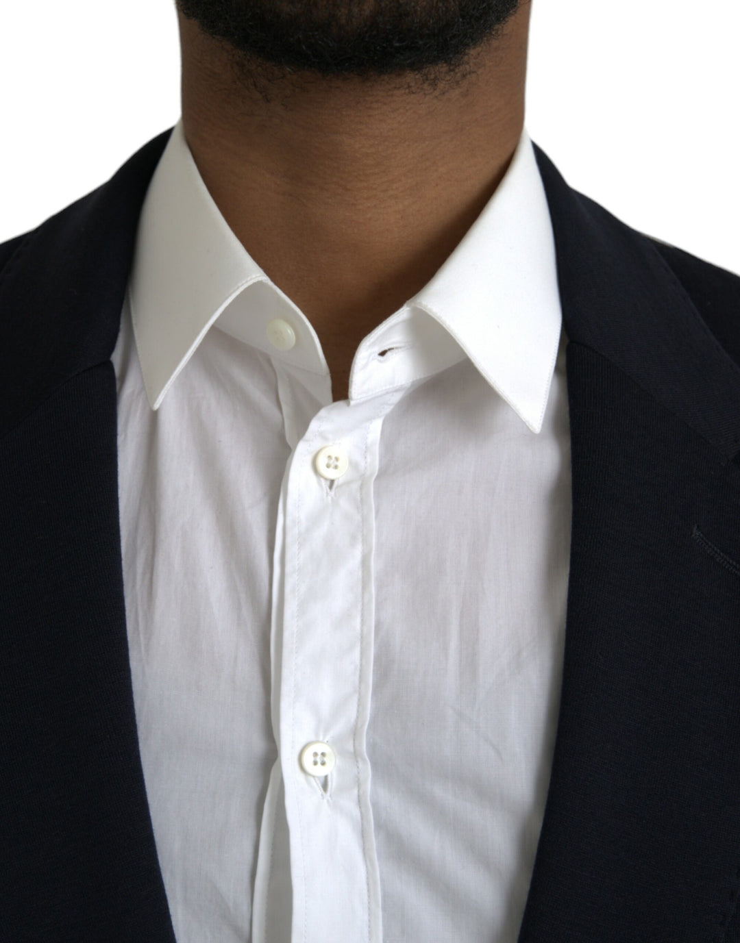 Black single-breasted wool coat blazer