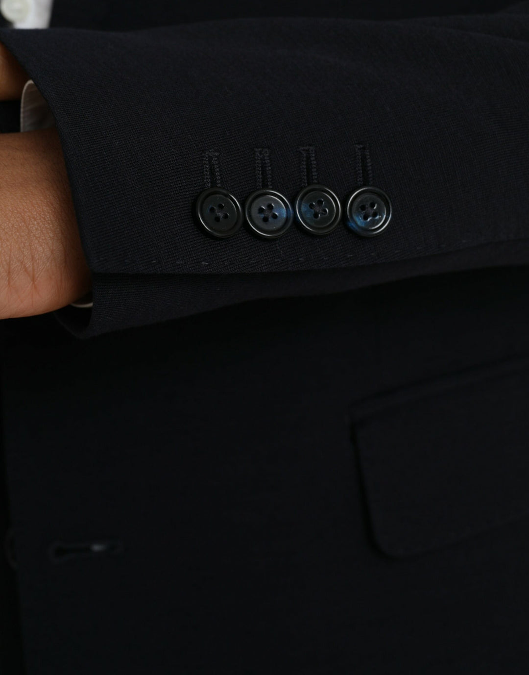 Black single-breasted wool coat blazer