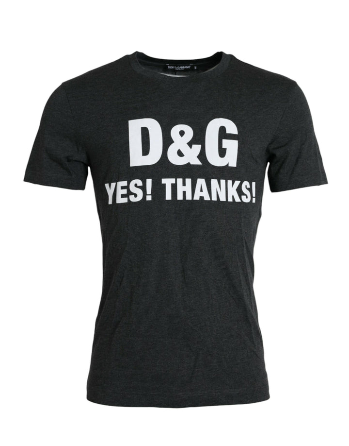 Graues Kurzarm-T-Shirt mit Logo-Druck und Rundhalsausschnitt