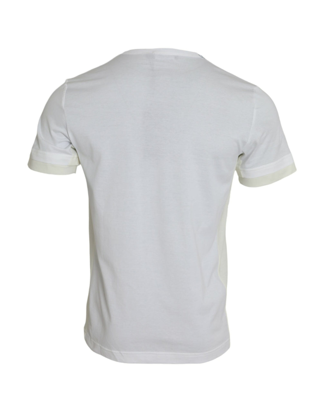 Weißes Baumwolltaschen-T-Shirt mit kurzen Ärmeln