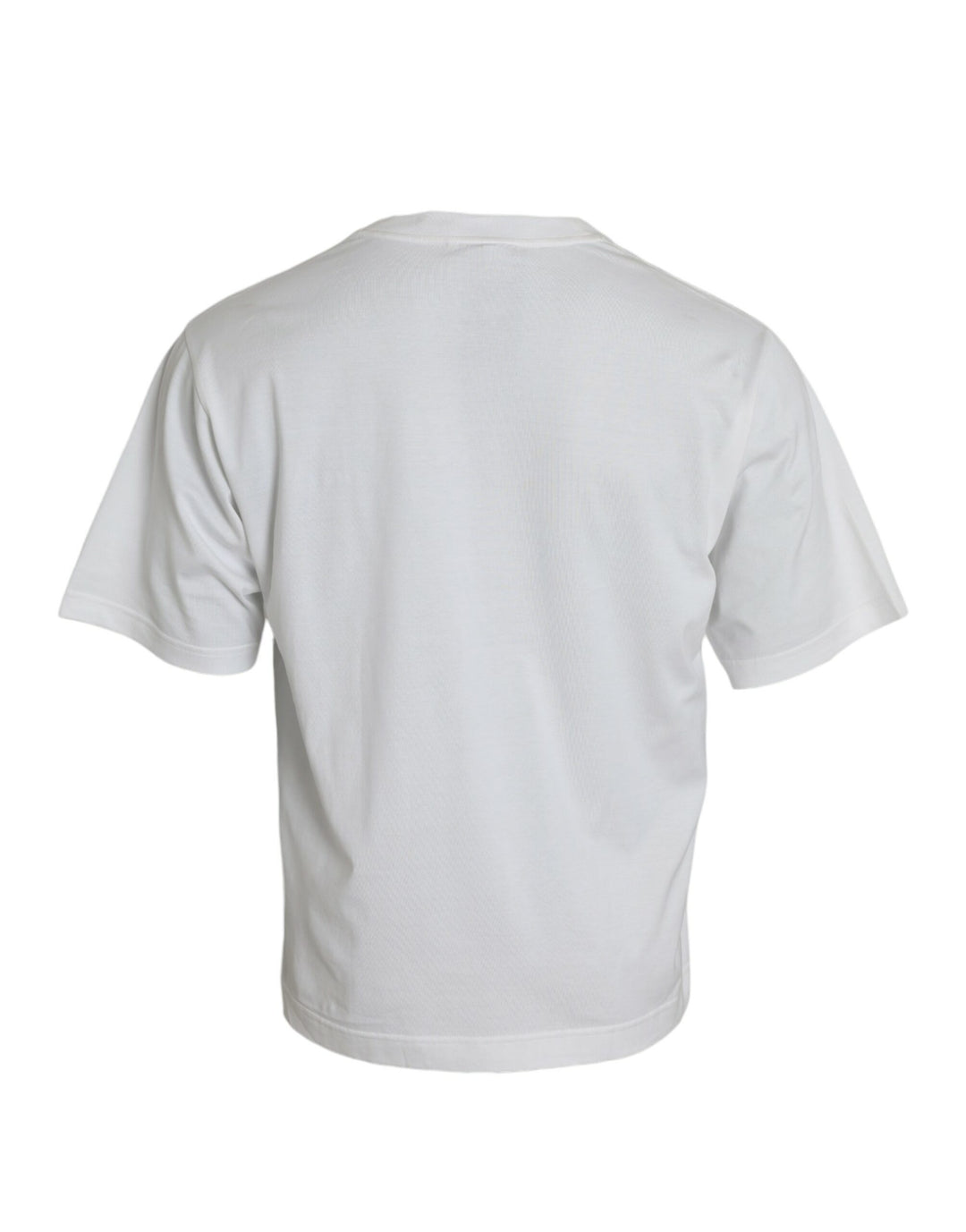 Weißes T-Shirt mit Rundhalsausschnitt aus Baumwolle mit Verzierungen