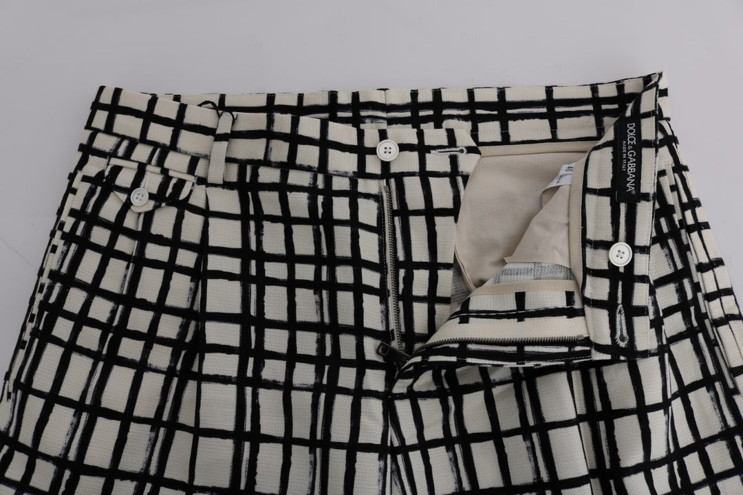 Elegante gestreifte Baumwoll-Leinen-Shorts