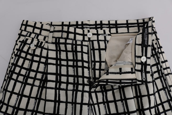 Elegante gestreifte Baumwoll-Leinen-Shorts