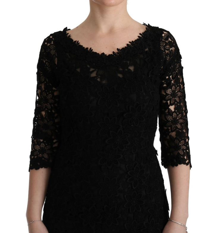 Elegantes Schwarzes Etuikleid mit Seidenfutter