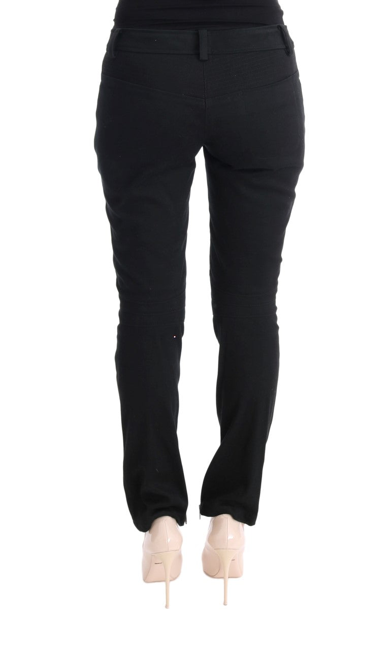 Schwarze Slim Fit Freizeithose aus Baumwolle