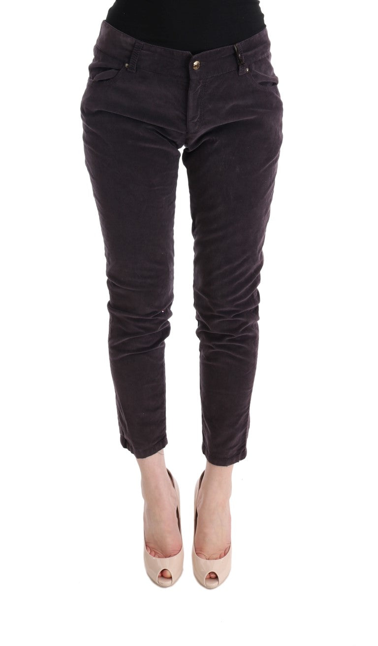 Braun Baumwolle Cropped Casual Hose