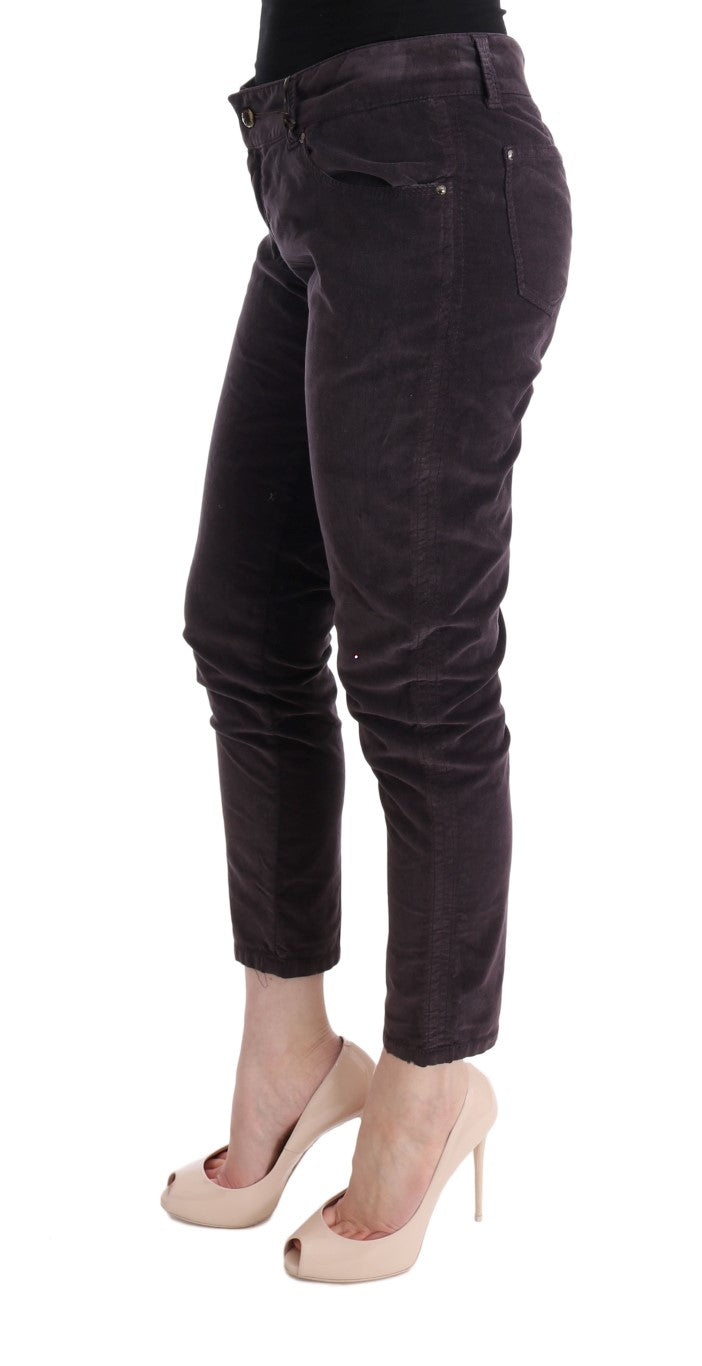 Braun Baumwolle Cropped Casual Hose