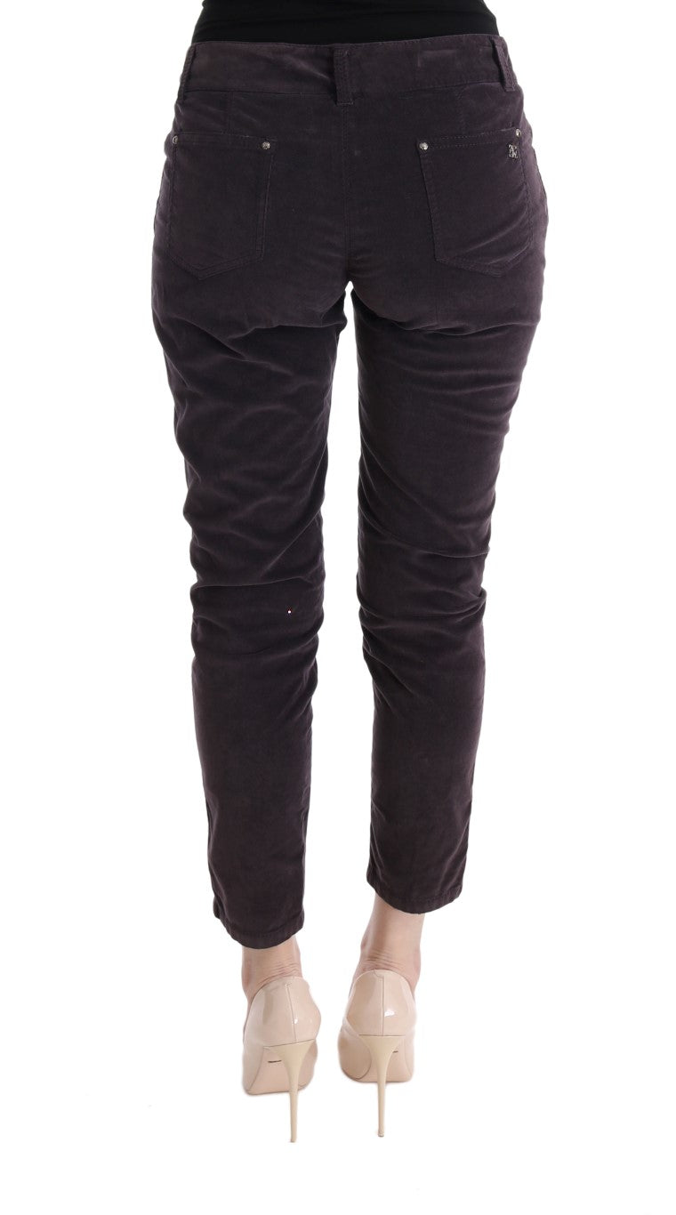 Braun Baumwolle Cropped Casual Hose