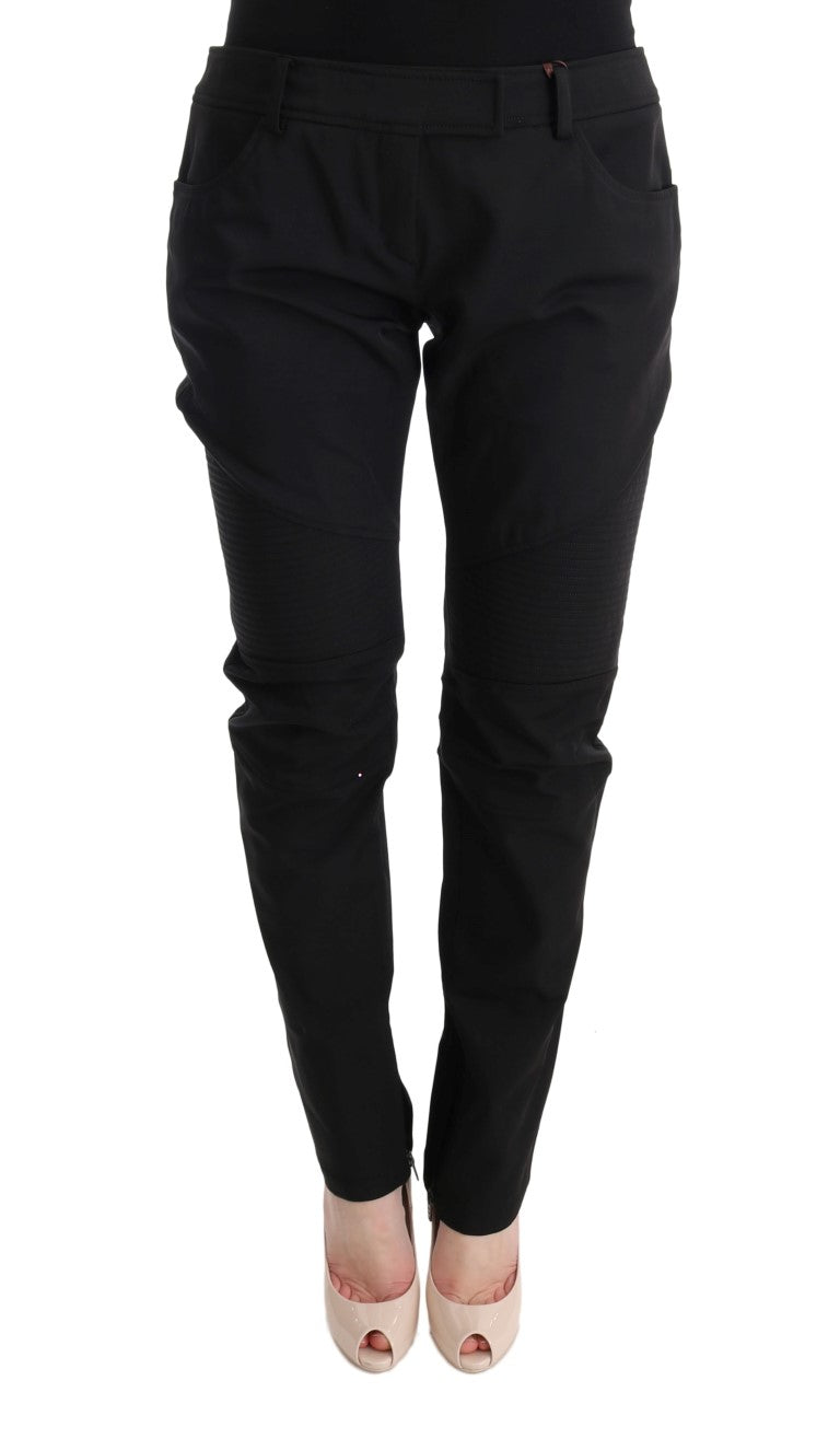 Schwarze Slim Fit Freizeithose aus Baumwolle