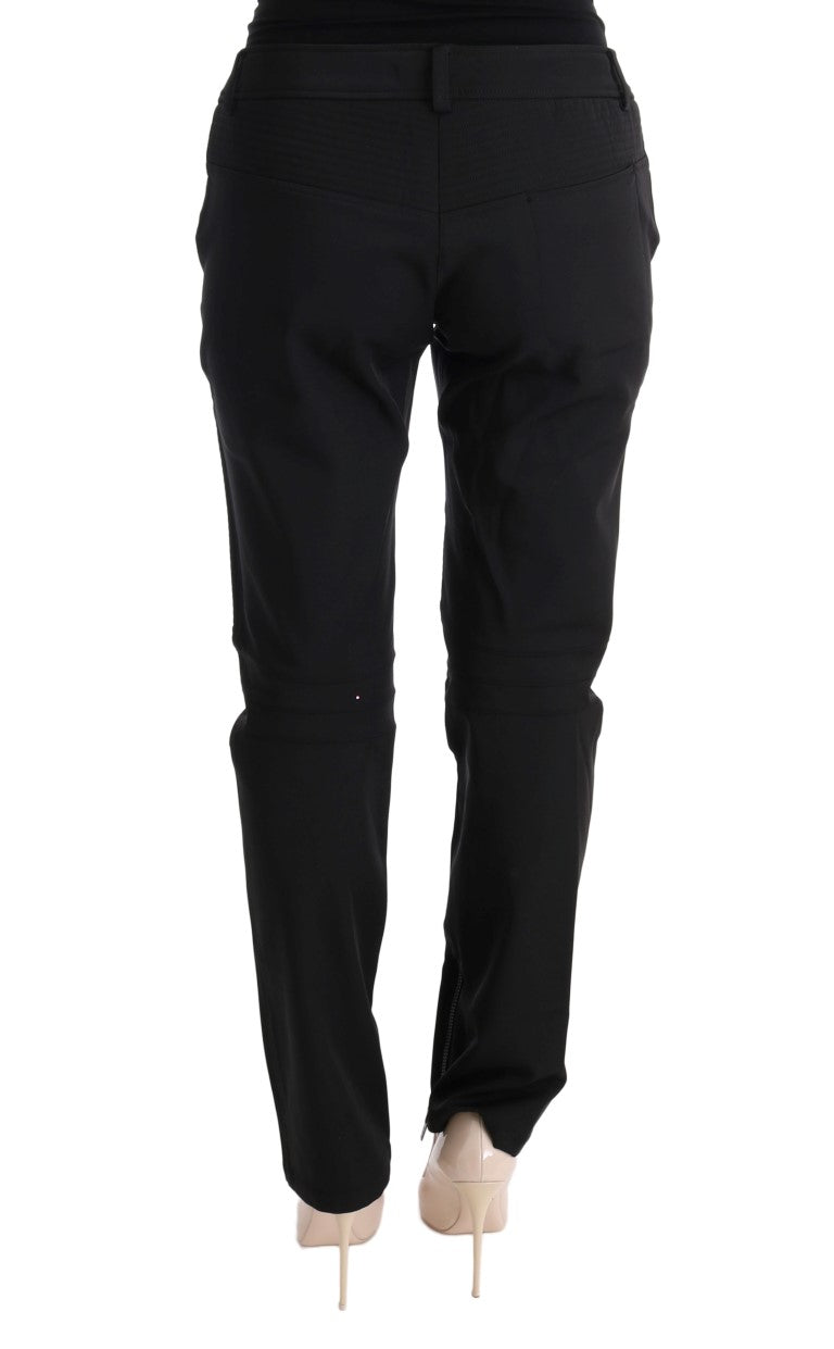 Schwarze Slim Fit Freizeithose aus Baumwolle